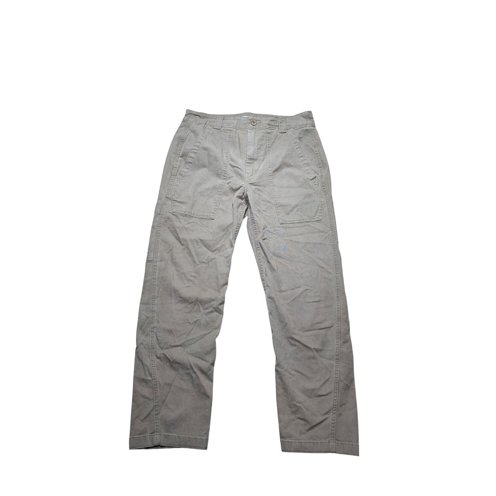 Vince Women Olive Green Utility Patch Pocket Straight Leg Cotton Pants Size 6